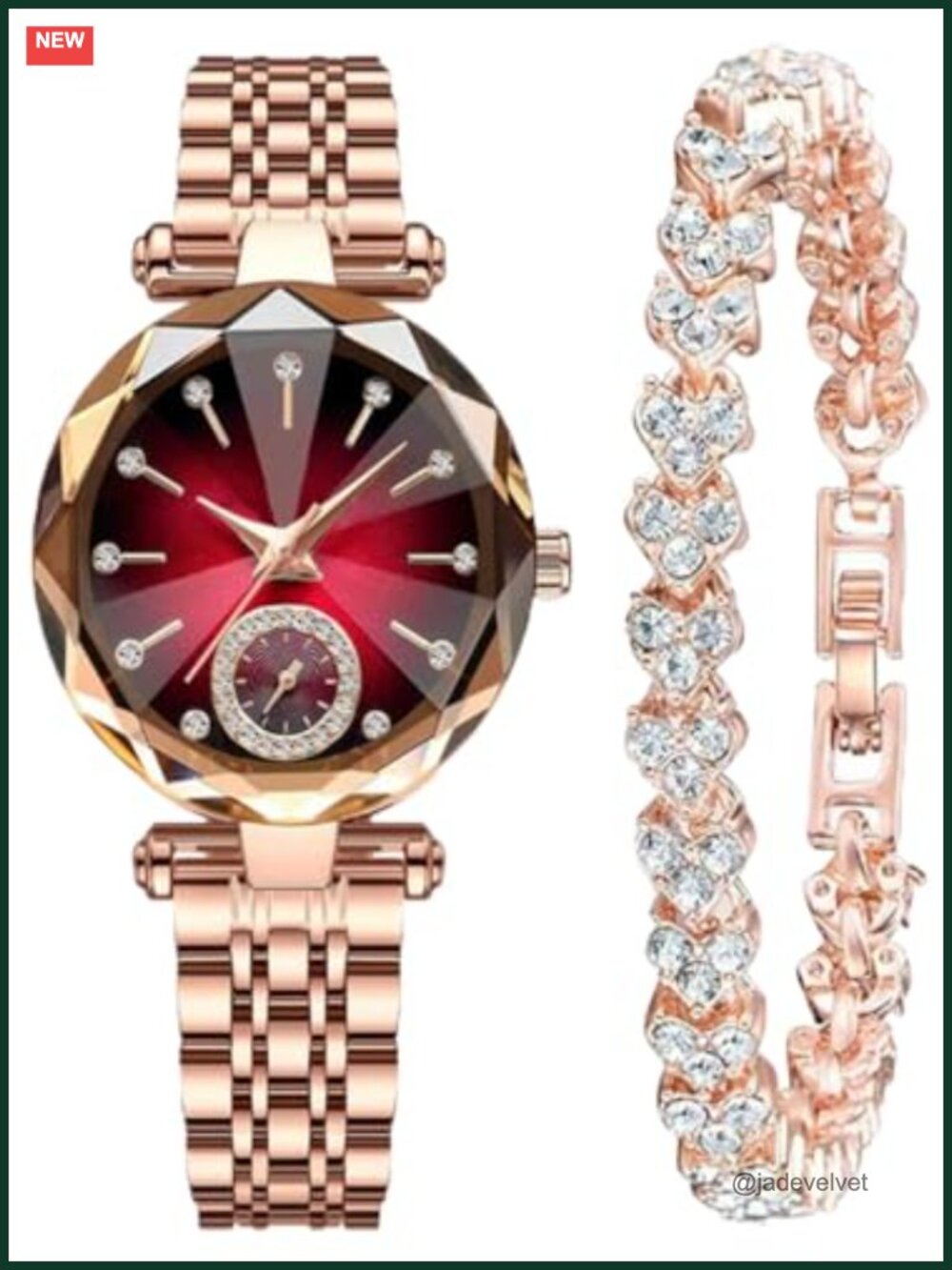 Elegant Stainless Steel Wrist Watch with Diamond Dial and Bracelet